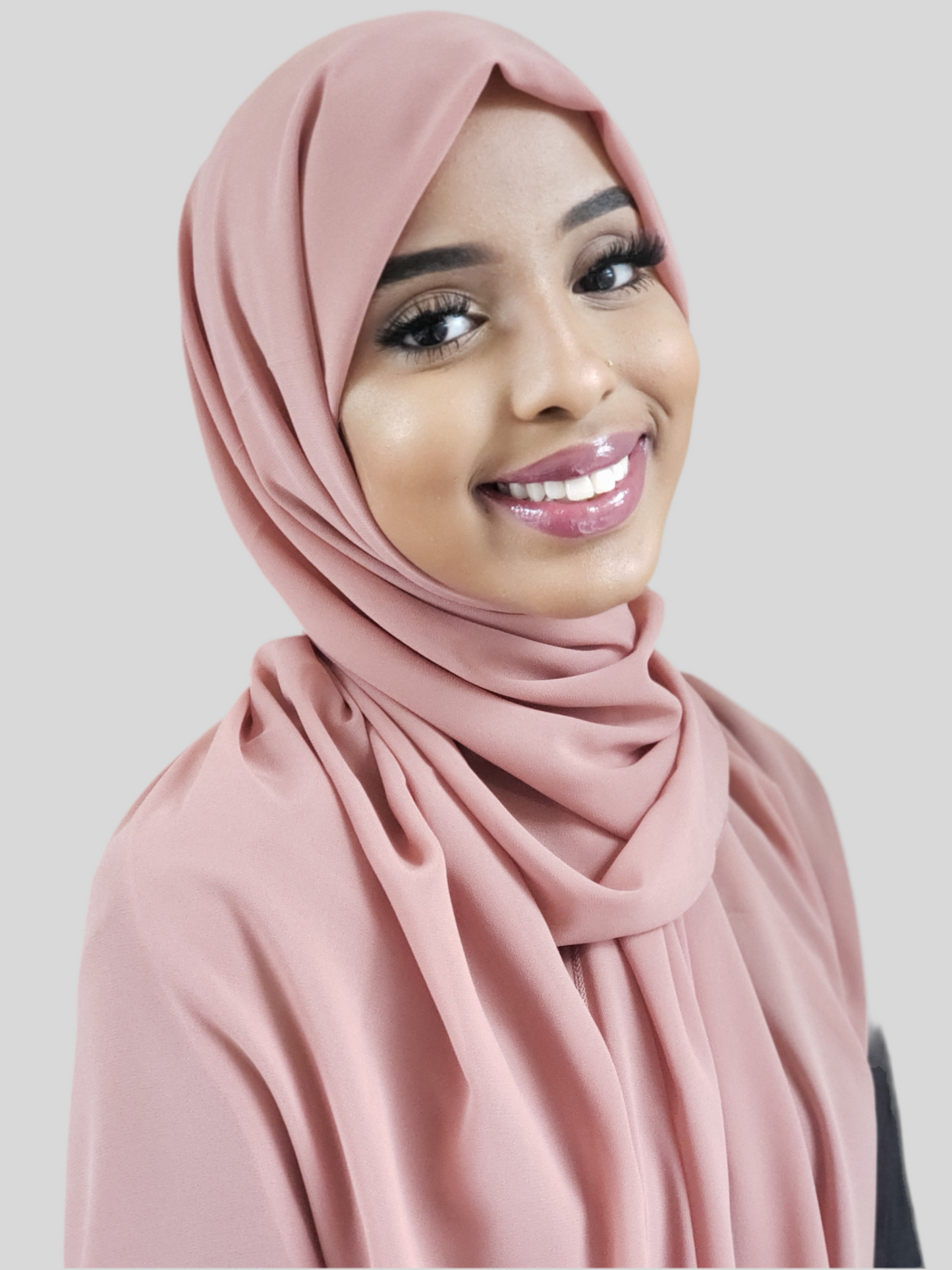 Classic Chiffon Hijab - Dark Stone Pink - ZIZI Boutique