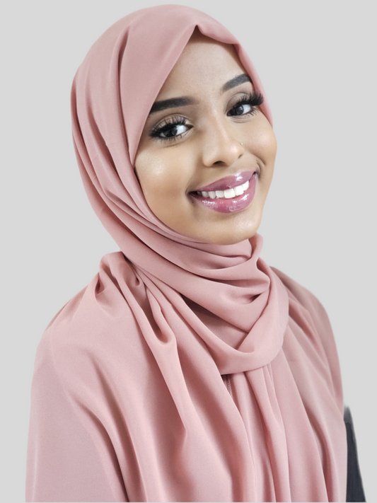 Classic Chiffon Hijab - Dark Stone Pink - ZIZI  Boutique