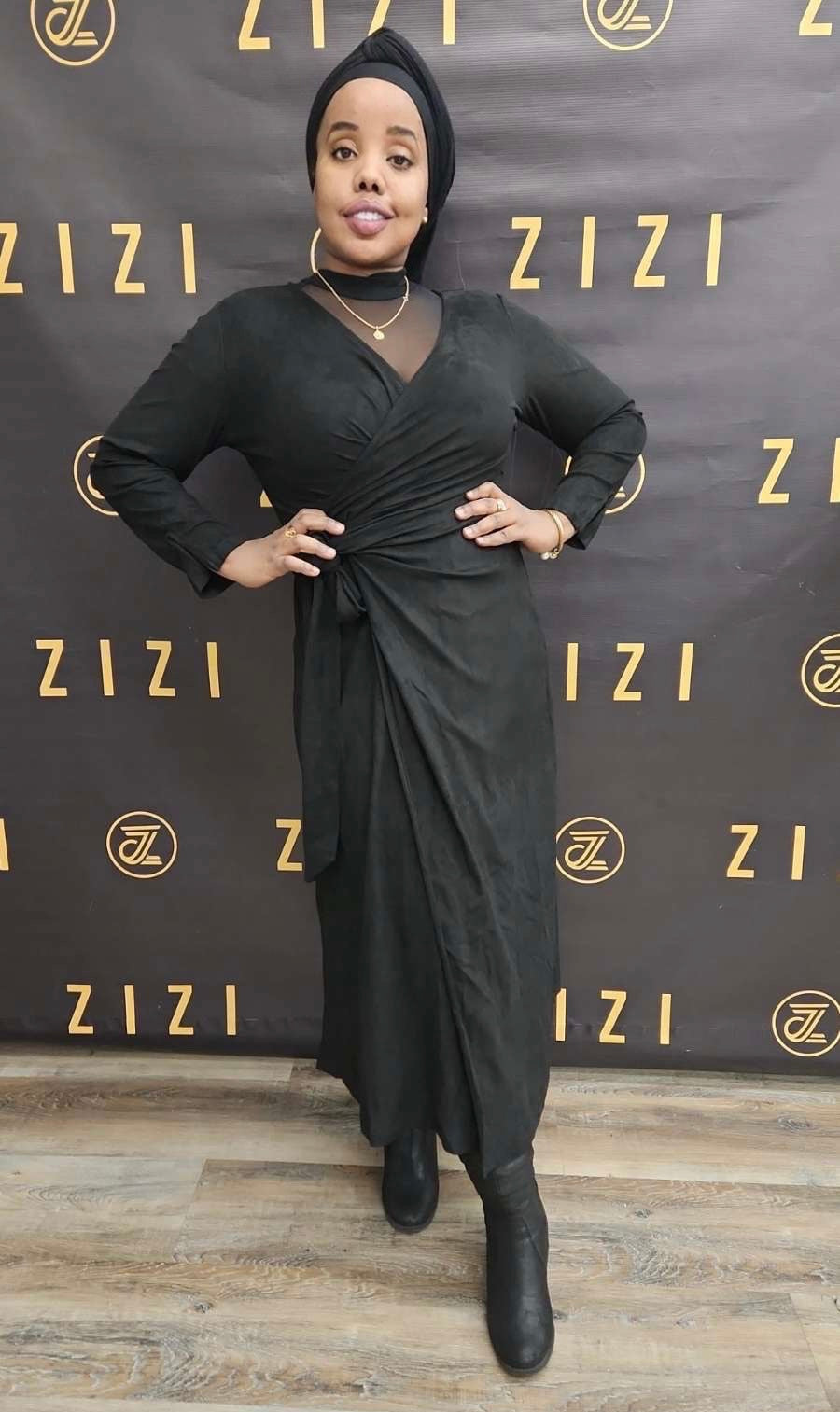 Light Suede Wrap Dress