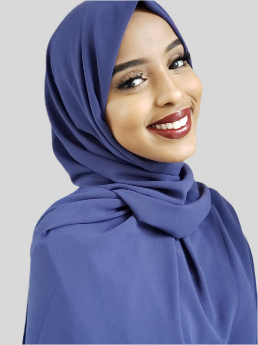 Classic Chiffon Hijab - Midnight Blue - ZIZI  Boutique
