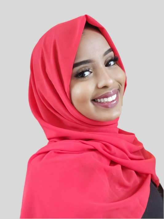 Classic Chiffon Hijab - Red - ZIZI  Boutique
