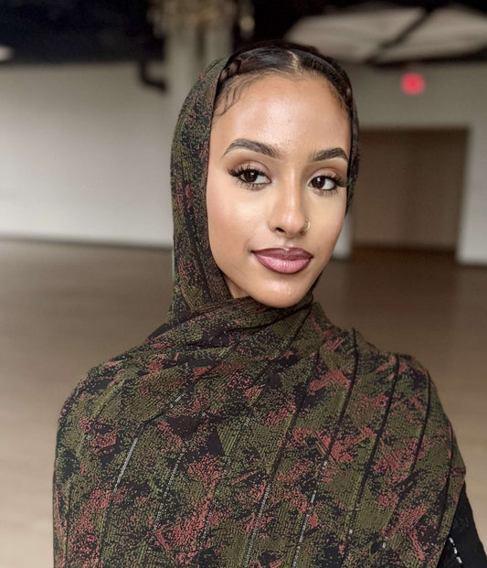 Camo Chiffon Print Hijab (New Arrival)