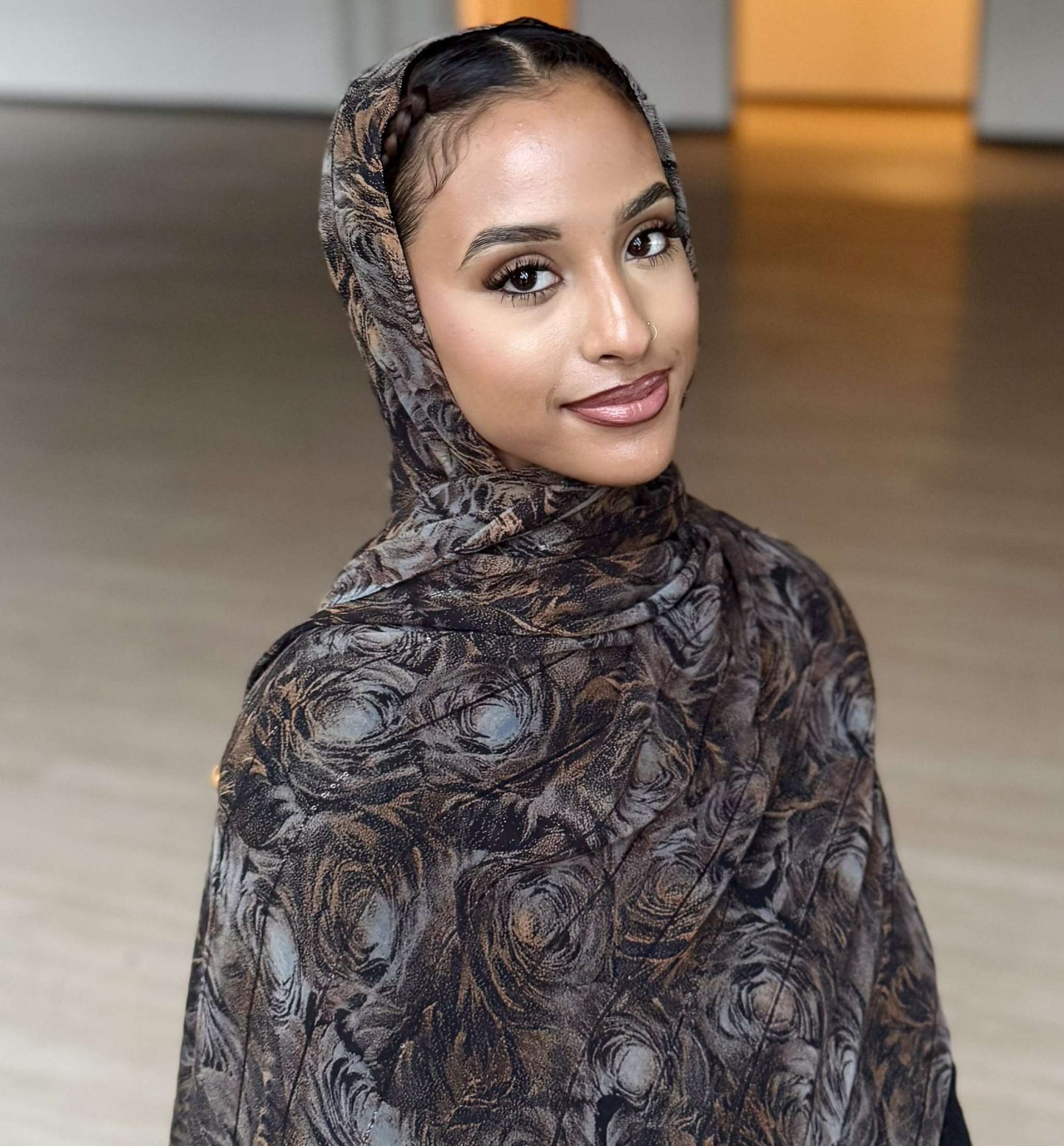 Floral Swirls Chiffon Print Hijab (New Arrival EID Special)