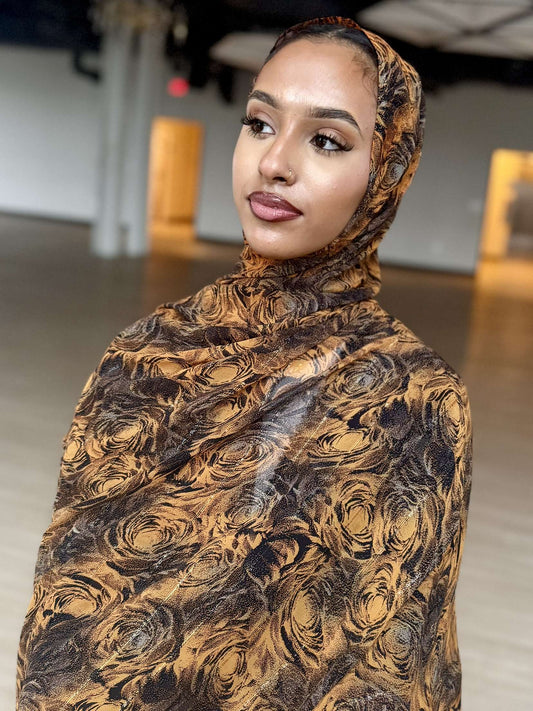 Floral Swirls Chiffon Print Hijab (New Arrival EID Special)