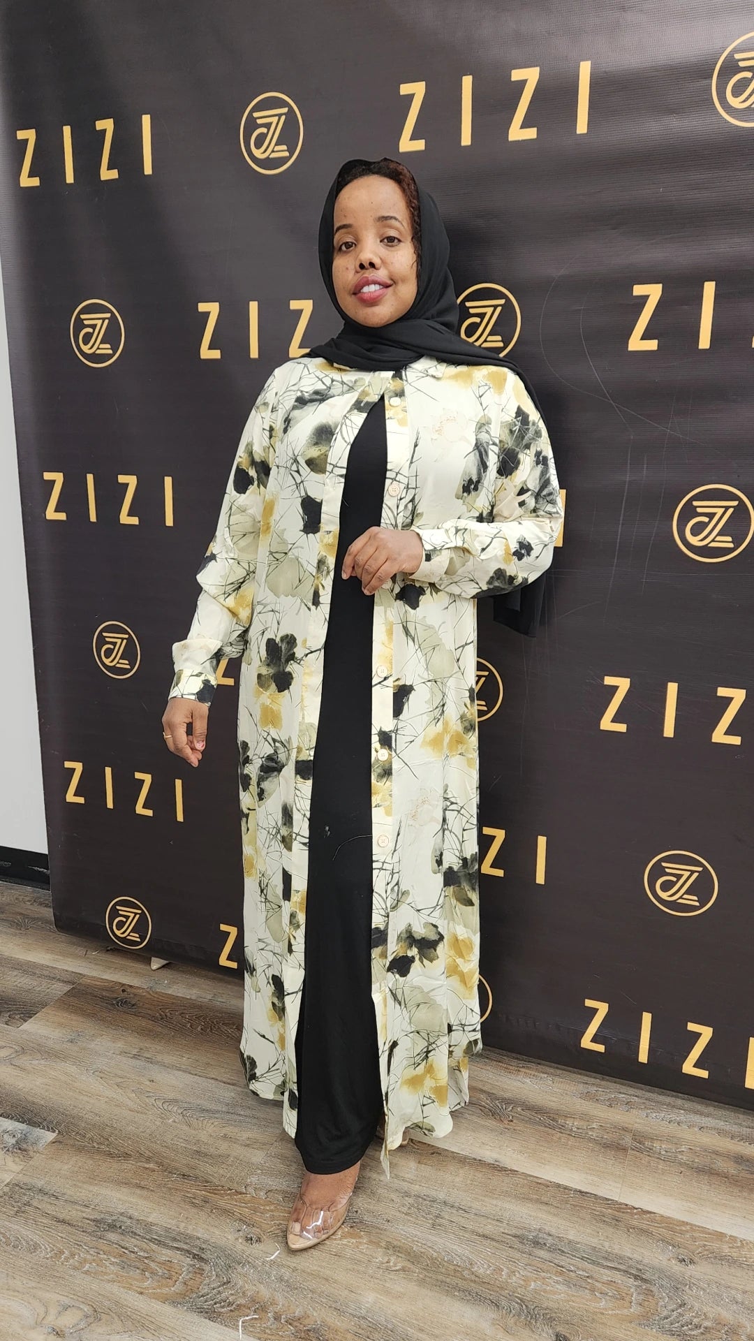 ZZ Print Dress Shirt - Flowers (MAXI)