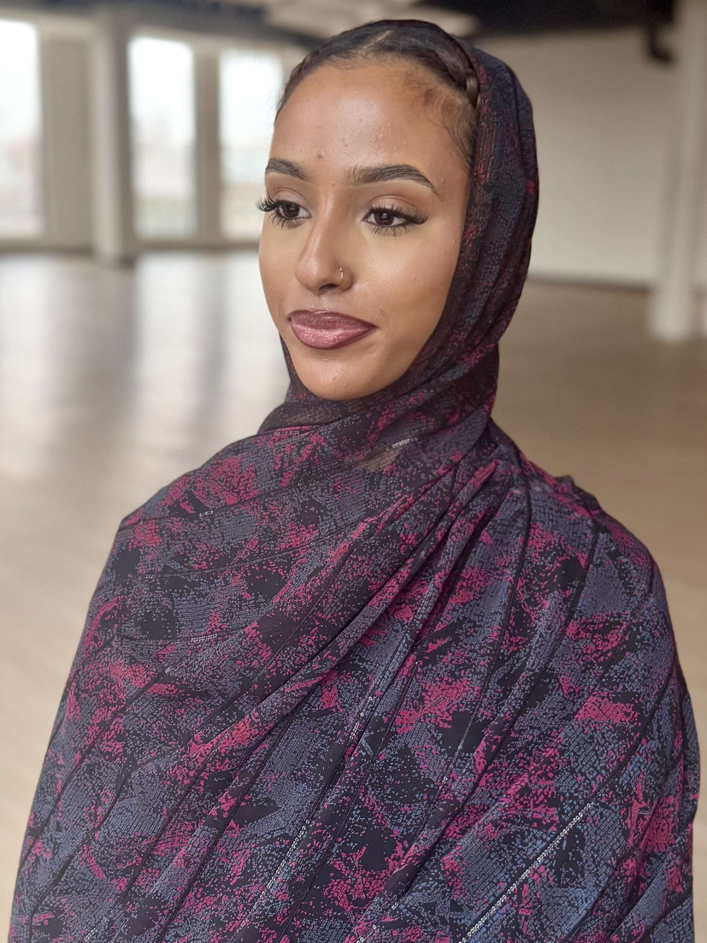 Camo Chiffon Print Hijab (New Arrival)