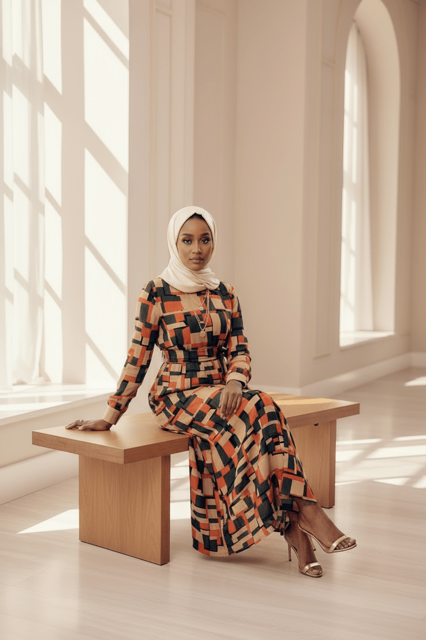 Asha Winter Maxi Dress with Belt - ZIZI Boutique
