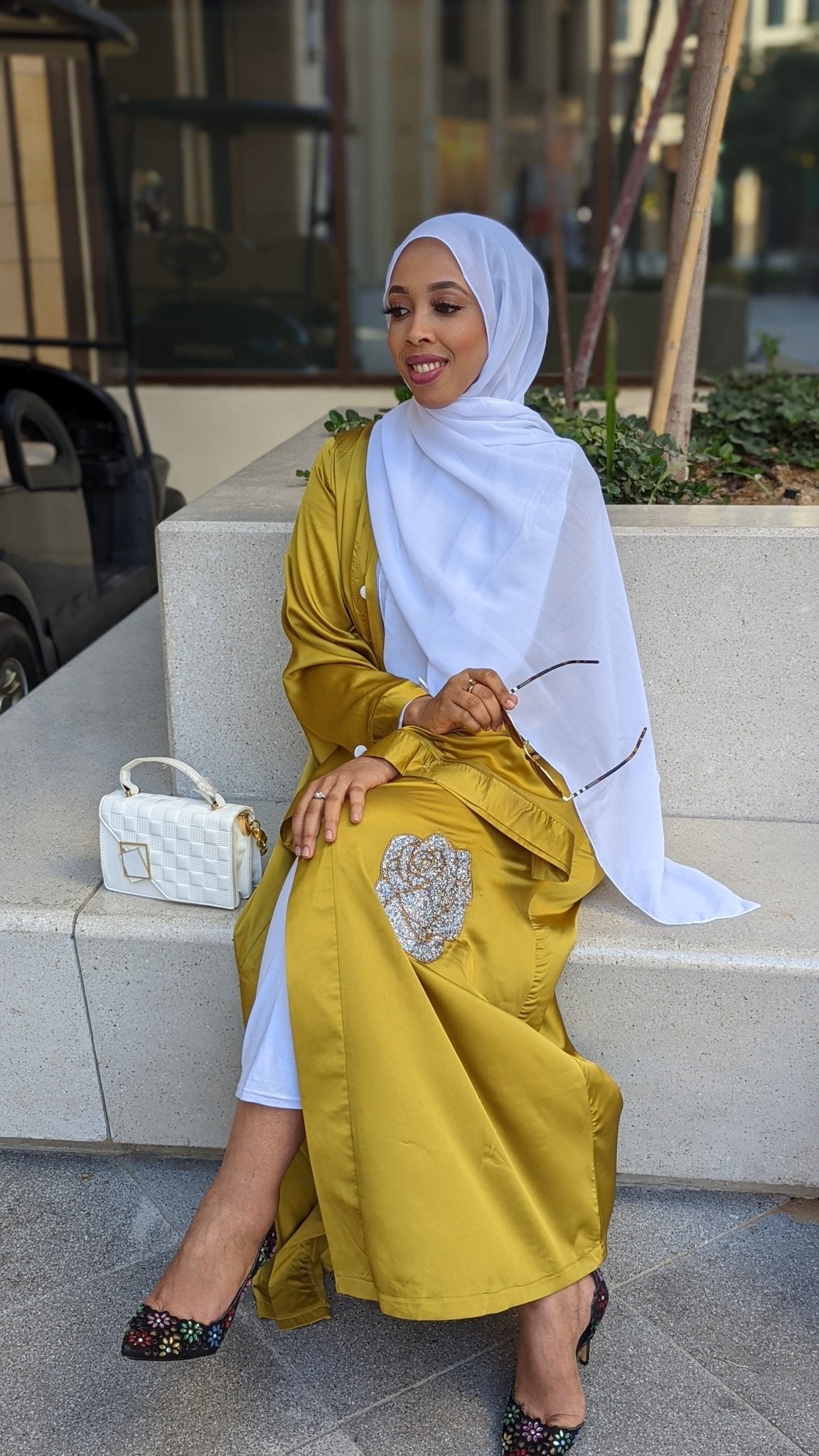 Satin Flower Kimono β Lime - ZIZI Boutique