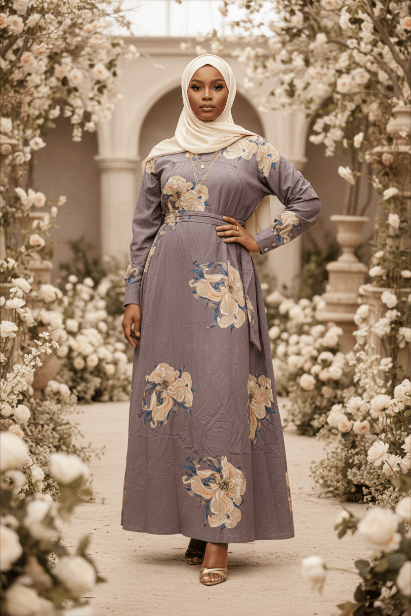 ZZ Big Flowers Linen Print Maxi Dress - ZIZI Boutique