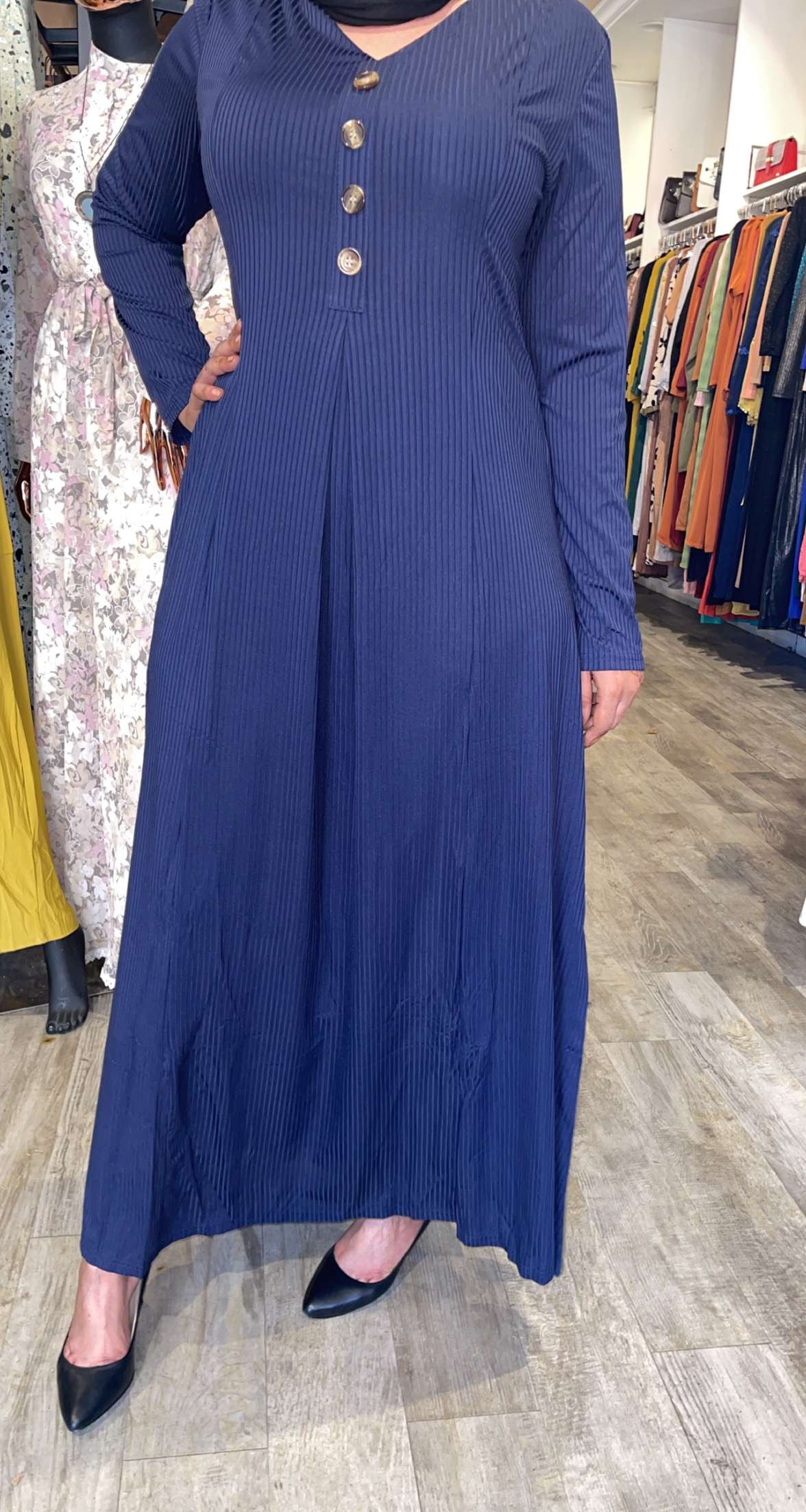 ZZ Button Dress - ZIZI Boutique
