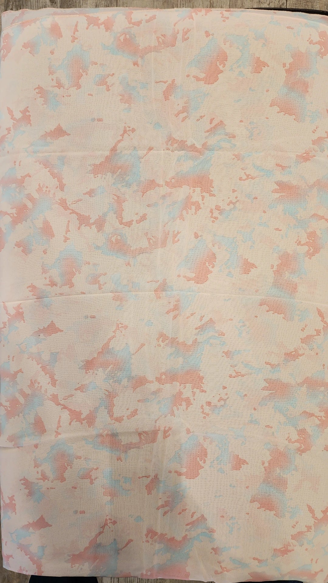 Chiffon Print Hijab - Pink + Light Blue Mini Blots - ZIZI Boutique