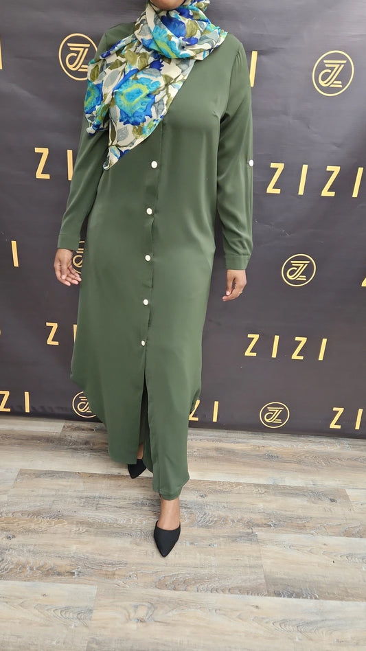 Flowy Button-Down Dress Shirt (Maxi)