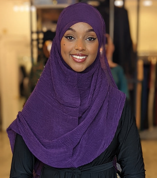 ZZ Crinkle Hijab - Purple - ZIZI Boutique