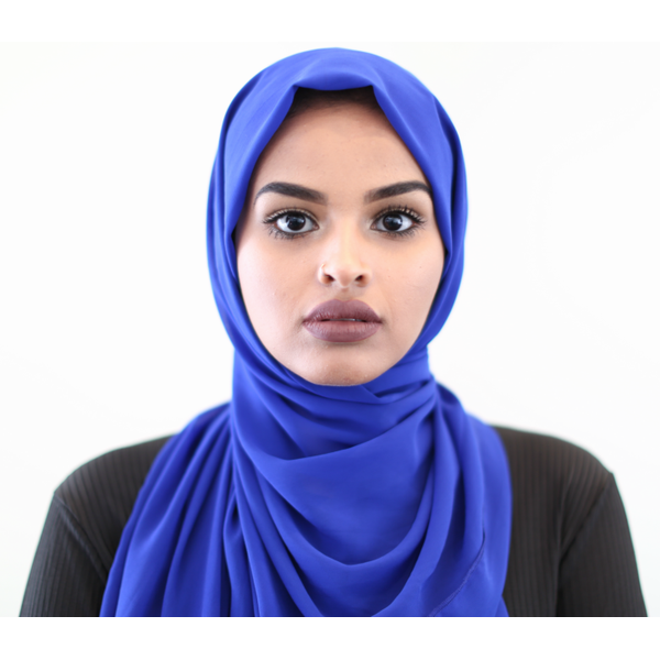 Royal Blue Chiffon Hijab - ZIZI