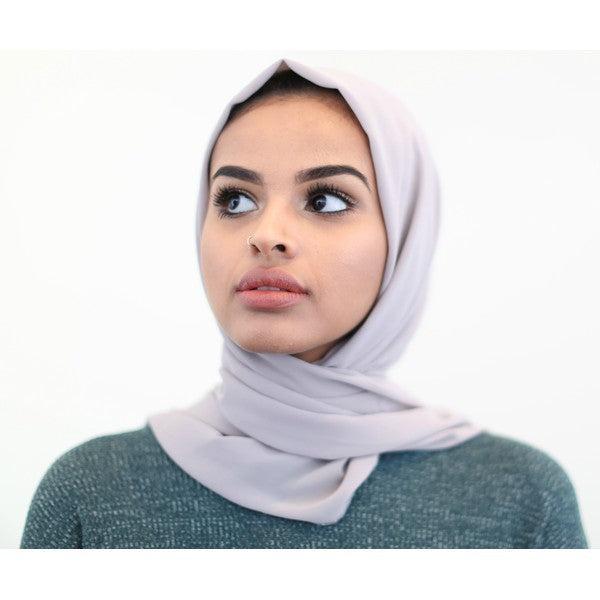 Classic Chiffon Hijab - Light Grey - ZIZI