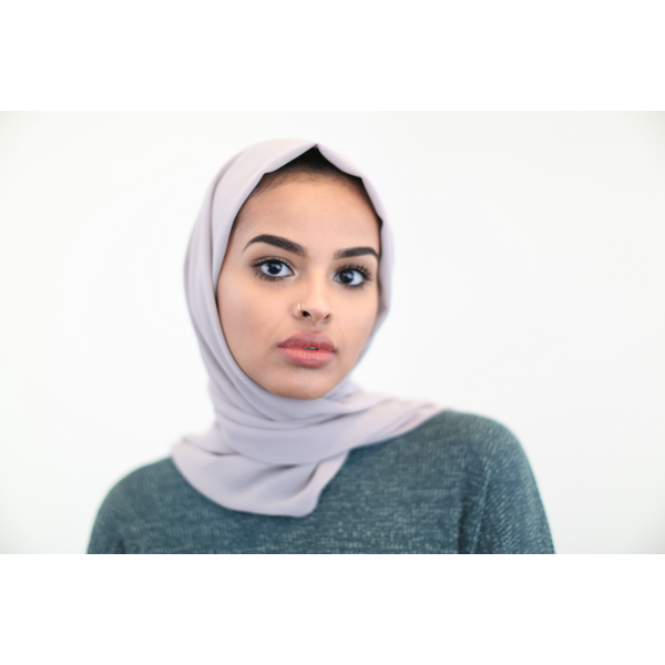 Classic Chiffon Hijab - Light Grey - ZIZI