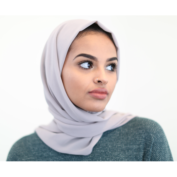 Classic Chiffon Hijab - Light Grey - ZIZI