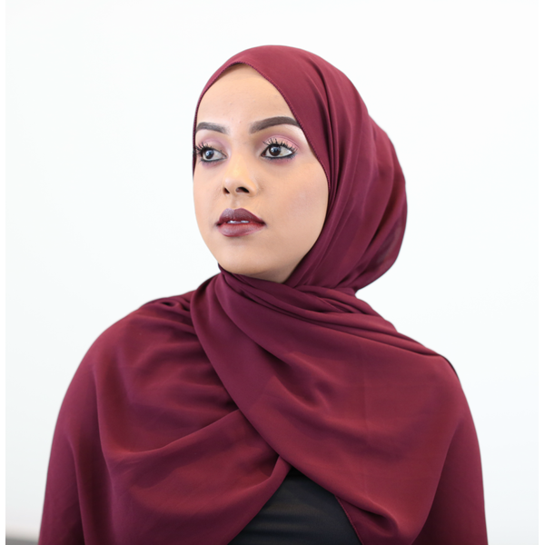 Classic Chiffon Hijab - Burgundy - ZIZI
