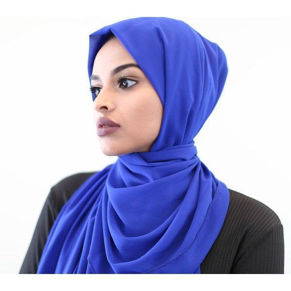 Classic Chiffon Hijab — Royal Blue - ZIZI Boutique