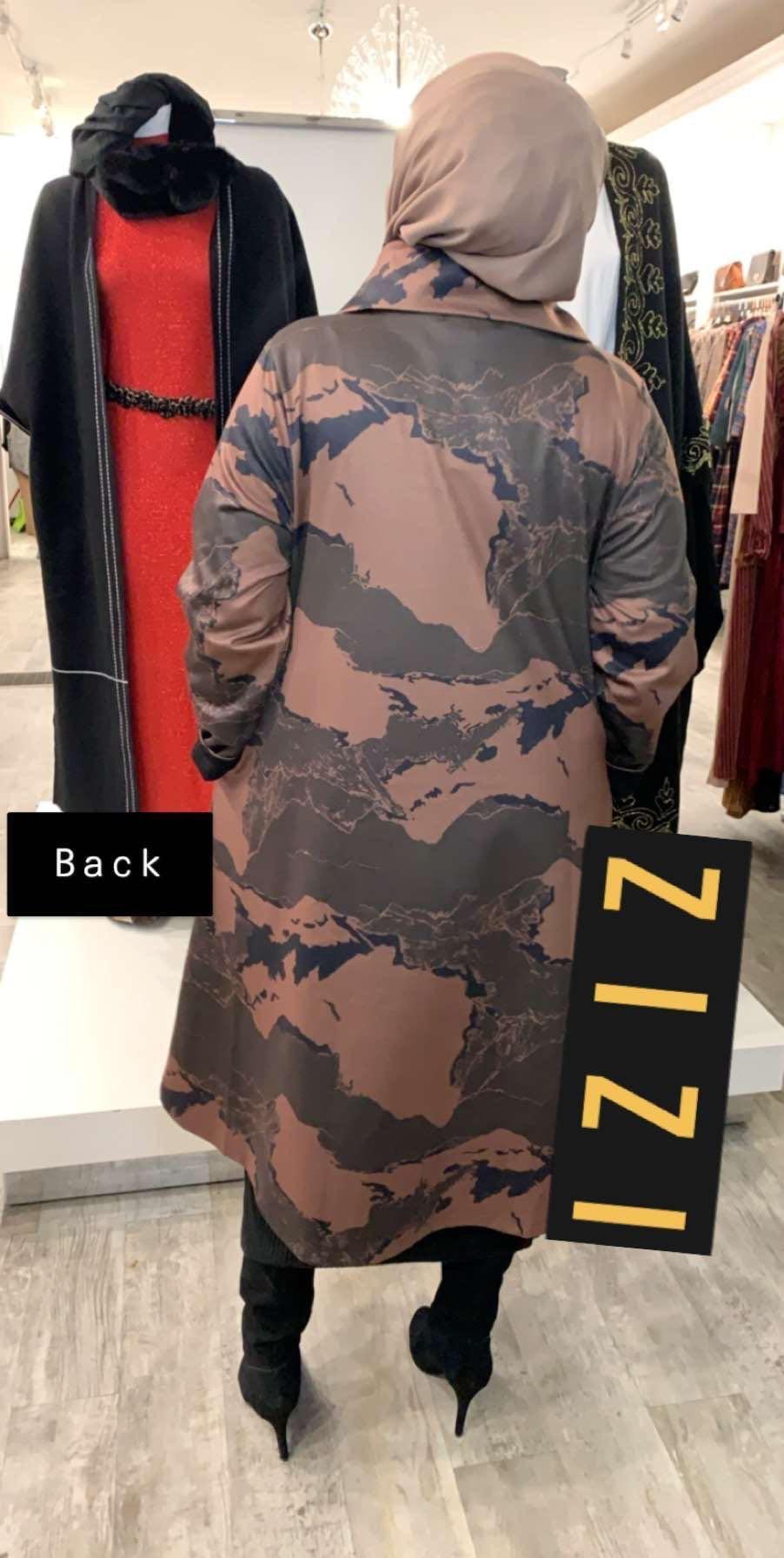 Canab Umbrella Coat - Olive/Taupe - ZIZI
