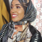 Silk Print Hijab - Caramel/Beige/Turquoise - ZIZI 