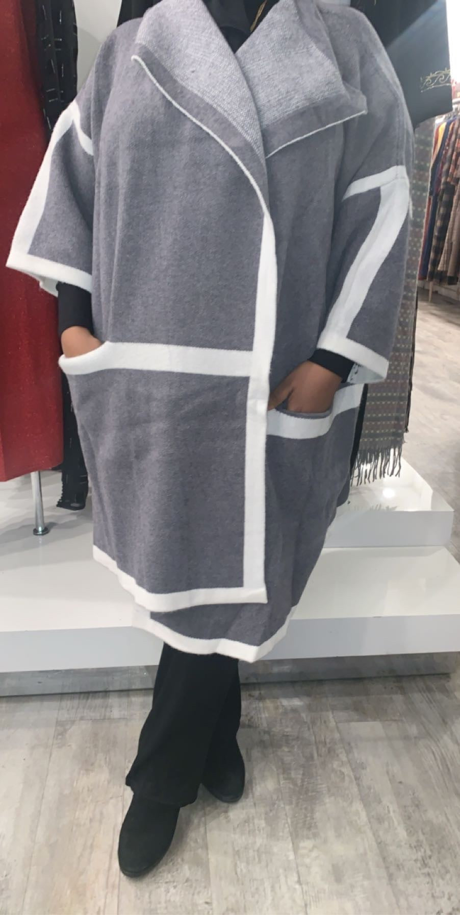 Striped Sweater - Grey - ZIZI Boutique