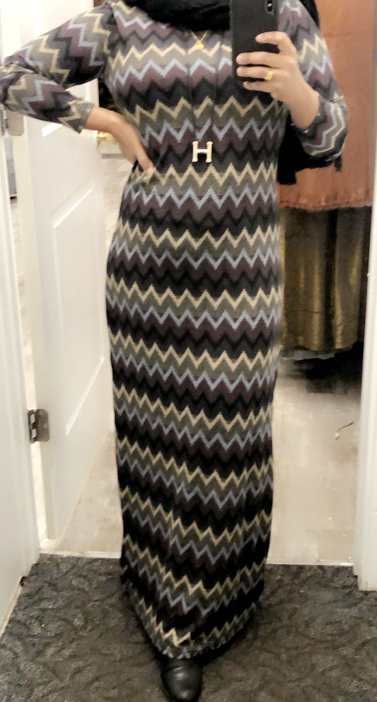 Winter Maxi Dress - ZigZag Pastel - ZIZI