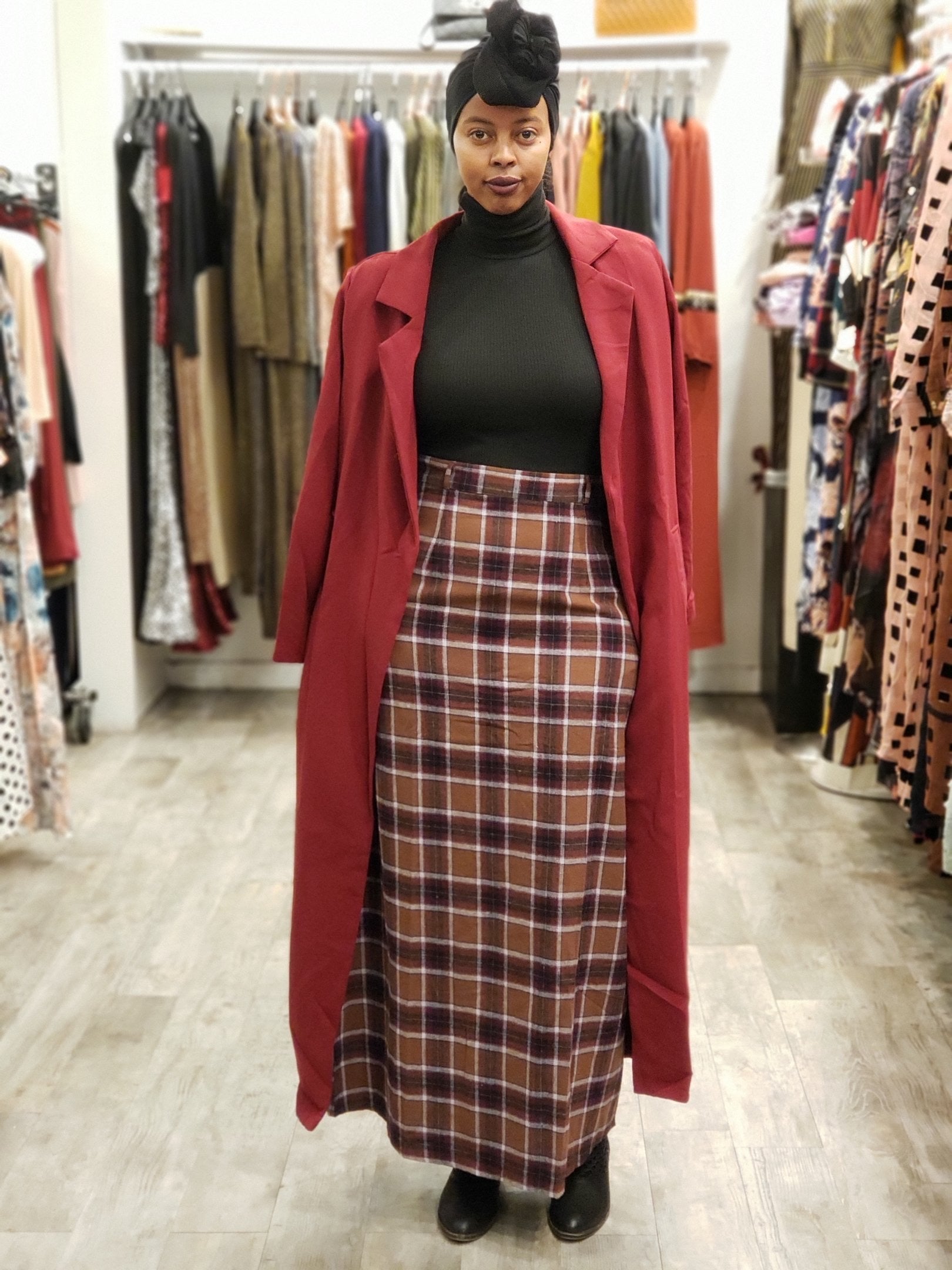 Maxi skirt plaid Clearance