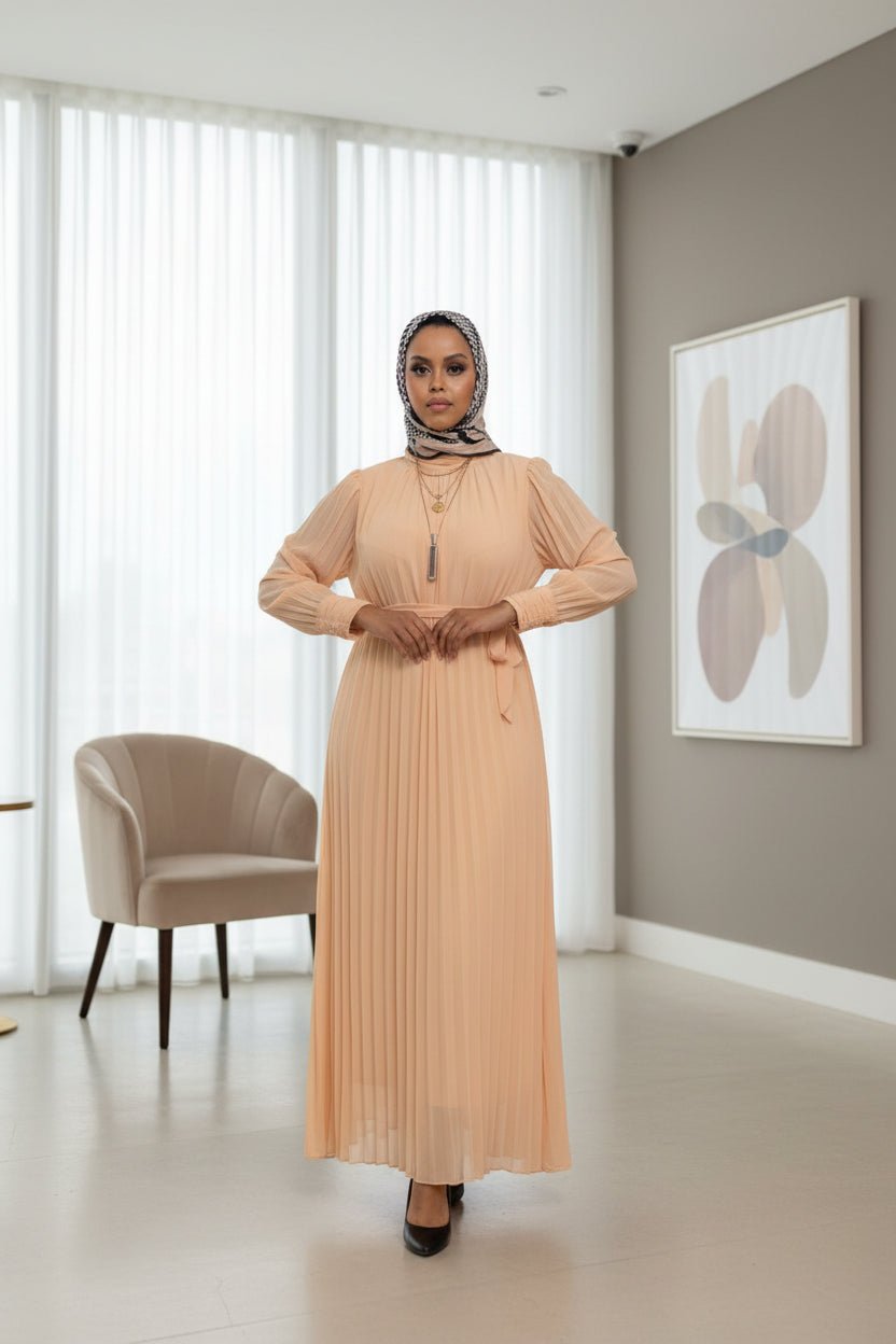 Pleated Solid Chiffon Maxi Dress - ZIZI Boutique