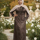 Velvet Evening Dress in a solid brown color available at ZIZI Boutique 