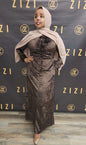 Velvet Evening Dress in a solid brown color available at ZIZI Boutique 