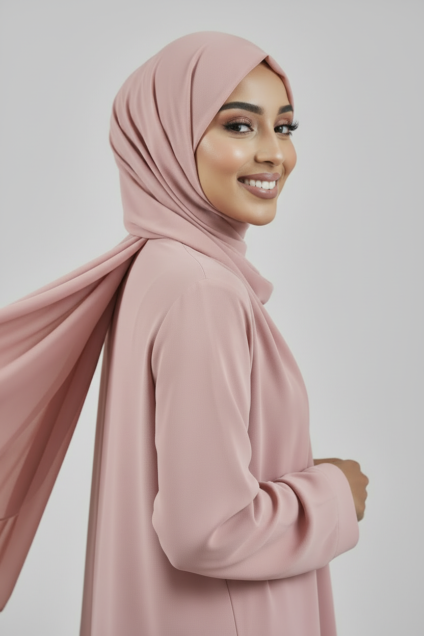 Classic Chiffon Hijab - Dark Stone Pink - ZIZI Boutique