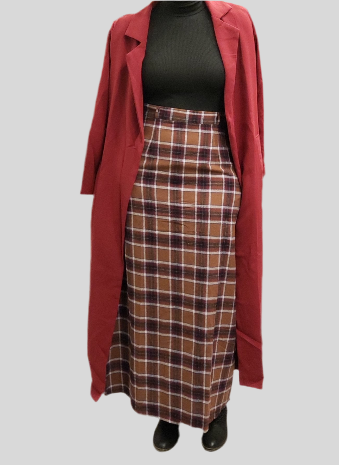 Plaid Print Winter Skirt