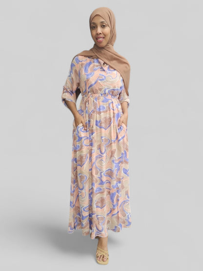 Chiffon Swirls Print Dress