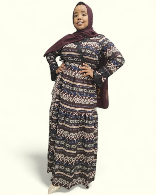 Libin Print Maxi Dress