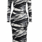 906 Bodycon Print Zipper Maxi Dress - ZIZI Boutique