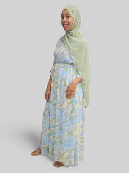 Chiffon Swirls Print Dress