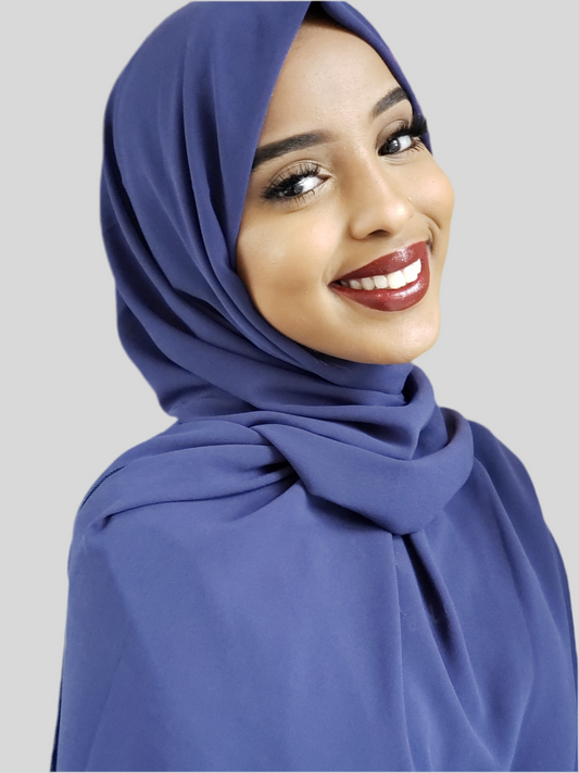 Classic Chiffon Hijab - Midnight Blue