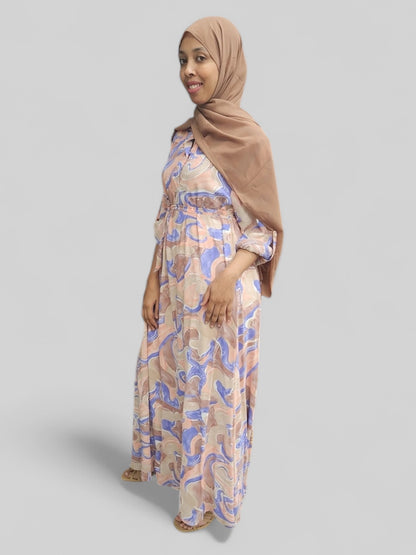 Chiffon Swirls Print Dress