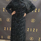 Velvet Evening Dress in a solid black color available at ZIZI Boutique 