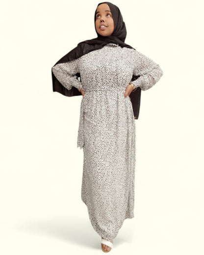 Chiffon Dots Print Dress - ZIZI  Boutique