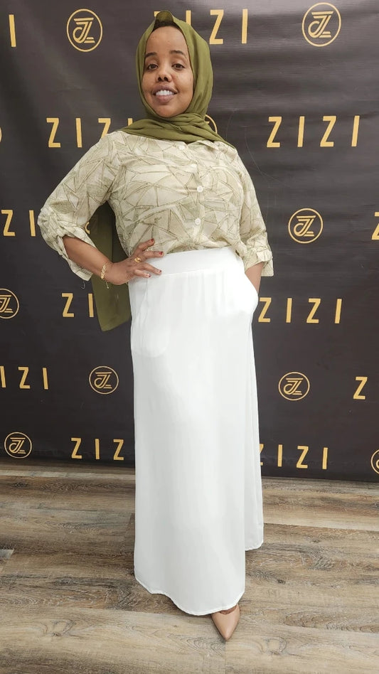 Hammer Skirt White by ZIZI Boutique