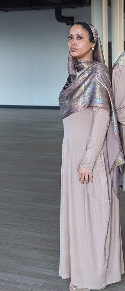 Jamila Jersey Patch Design Maxi Dress