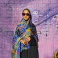 Chiffon XL Print Hijab Colorful Leaves