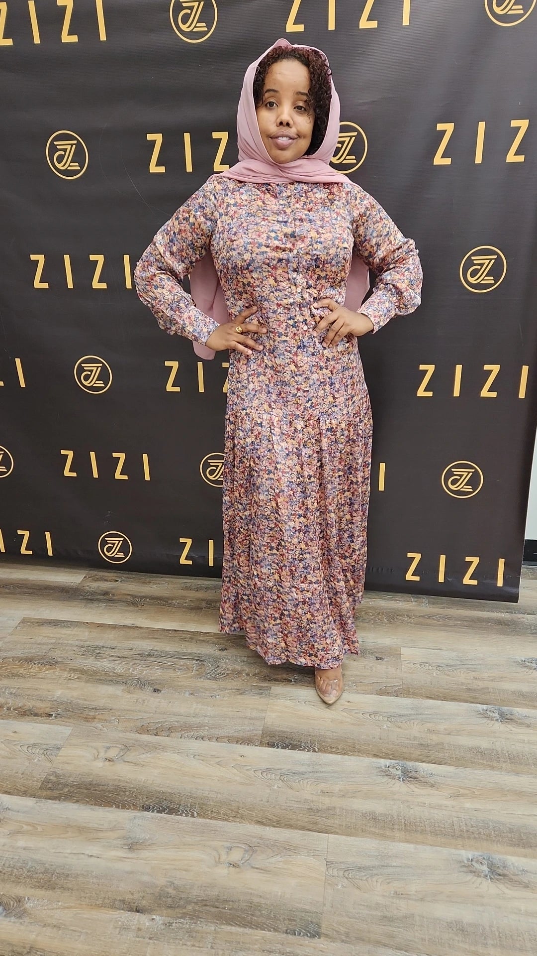 Zahra Chiffon Print Dress