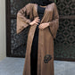 Satin Flower Kimono — Chocolate Brown - ZIZI  Boutique