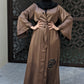 Satin Flower Kimono — Chocolate Brown - ZIZI  Boutique