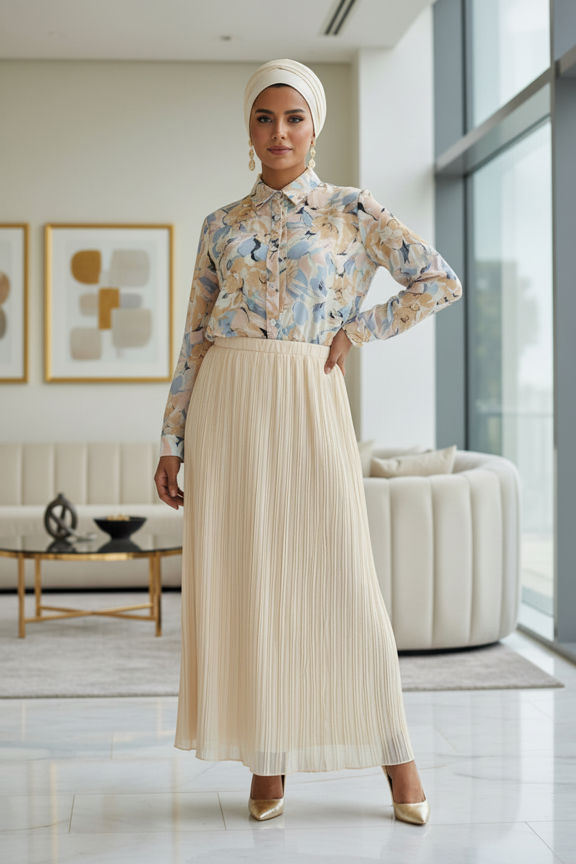 Chiffon Pleated Women's Maxi Skirt - ZIZI  Boutique