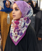 XL Print Hijab - Violet/Lavender Floral Print - ZIZI  Boutique