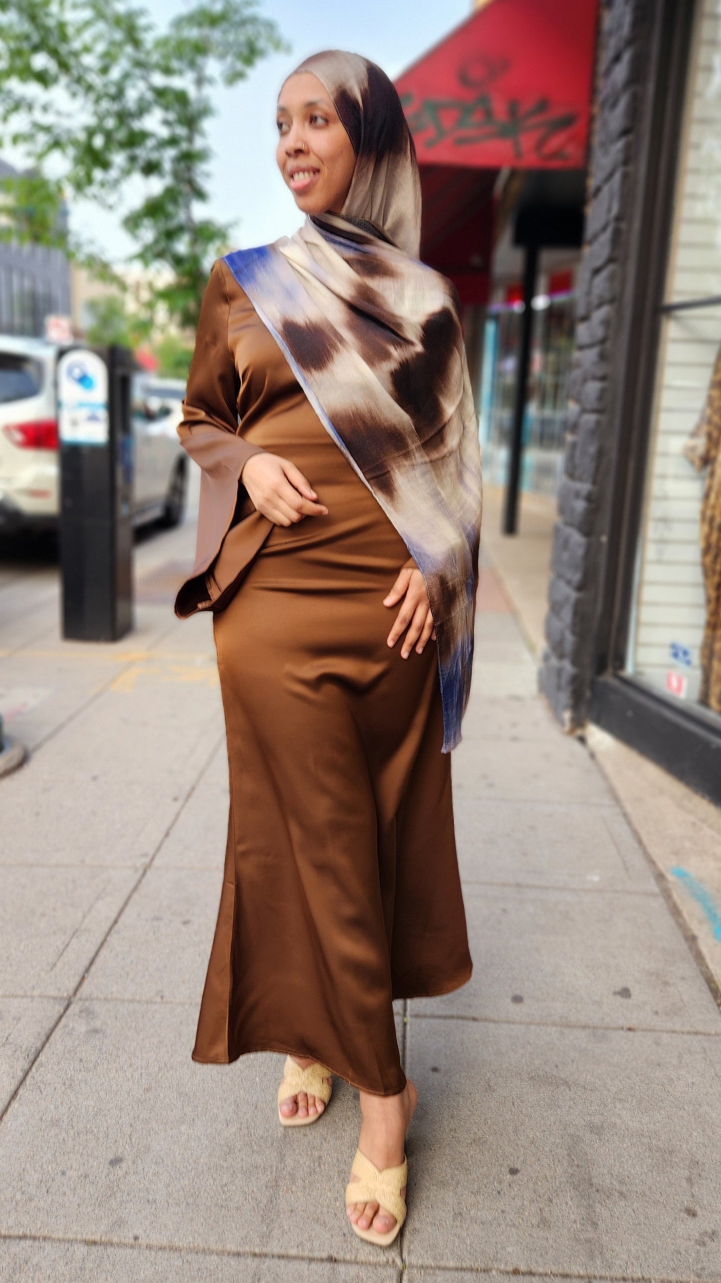 Zalina Satin Maxi Dress – Elegant Evening Gown ZIZI Boutique